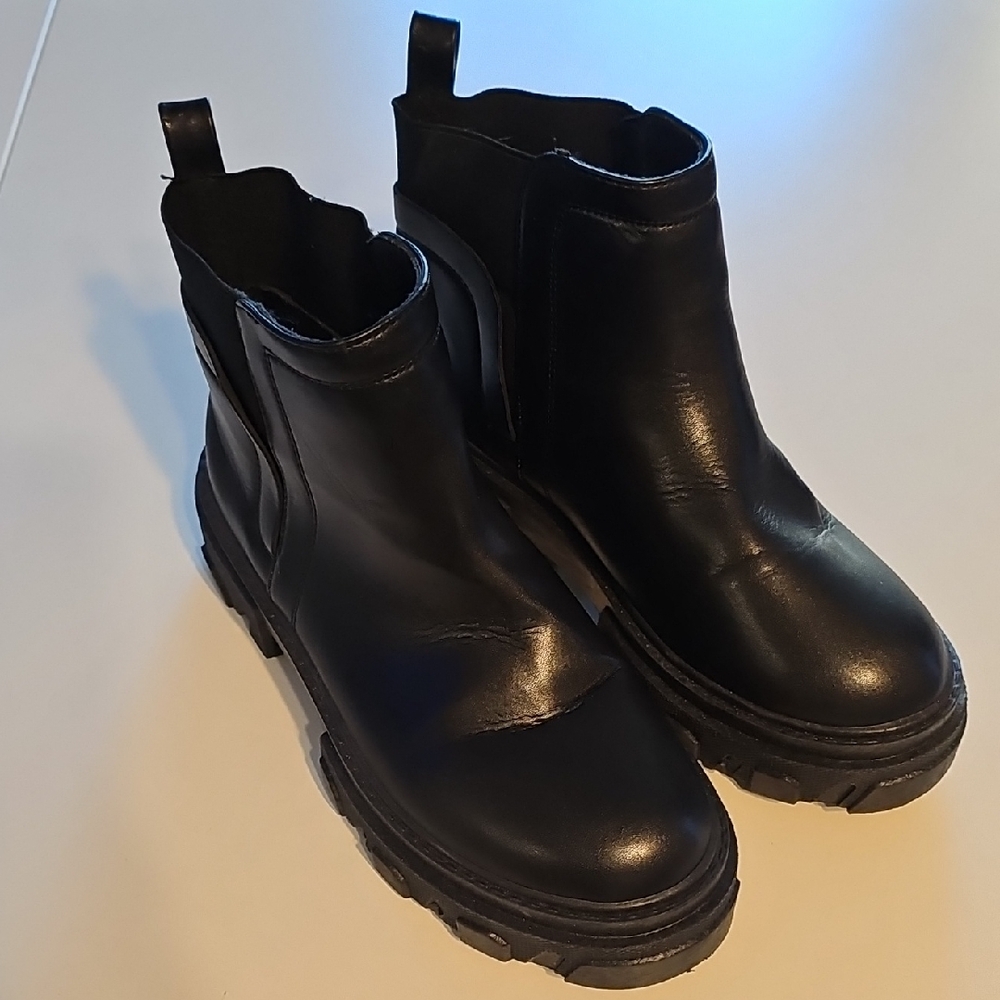 Black Leather Ankle Boots